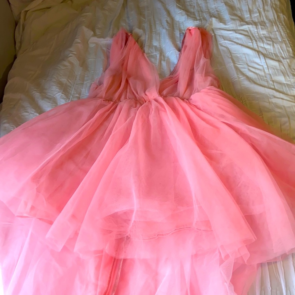 High-low pink tule dress